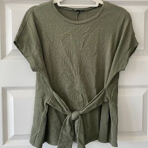 Express Crew Neck Tie Front Tee